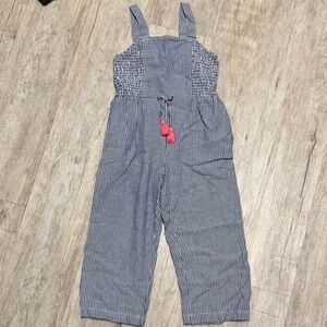 Striped Blue Jumpsuit with hot pink Accents